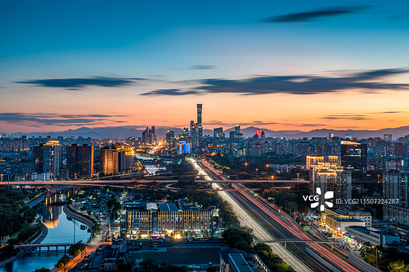 北京国贸夜景图片素材