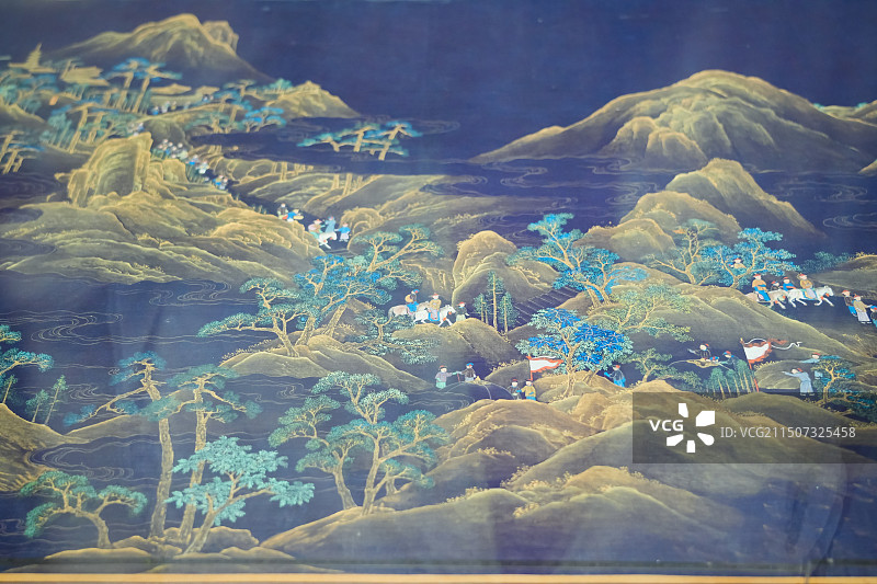 清代《万笏朝天图卷》 国宝级名画  乾隆下江南  重庆中国三峡博物馆借展图片素材