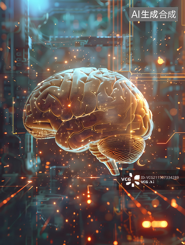 【AI数字艺术】人工智能脑机结合图片素材