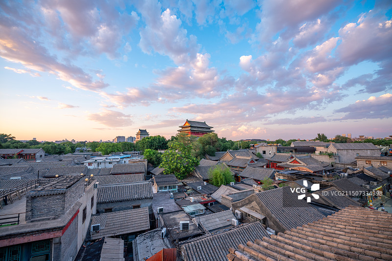 北京钟鼓楼和四合院图片素材