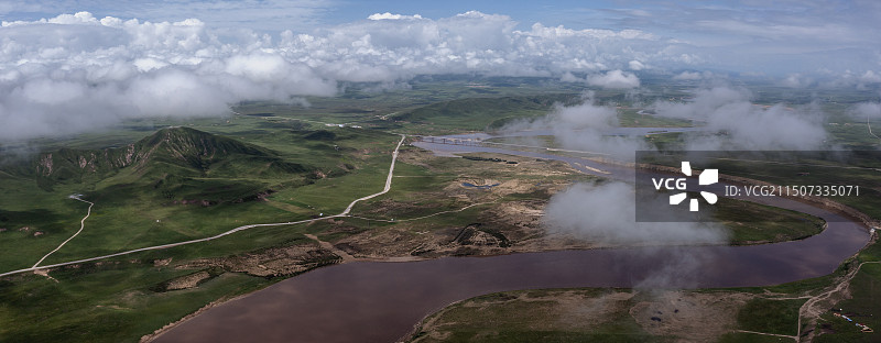 玛曲黄河第一湾图片素材