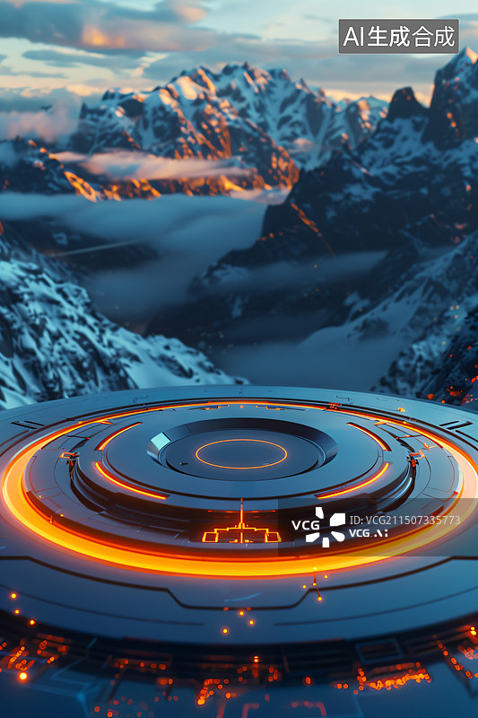 【AI数字艺术】电商背景产品布景绿色茂盛的叶子，苔藓和蕨类植物在有雾气候的热带花园图片素材