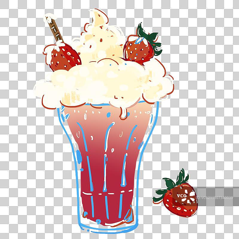 一杯草莓冰激淋果汁图片素材