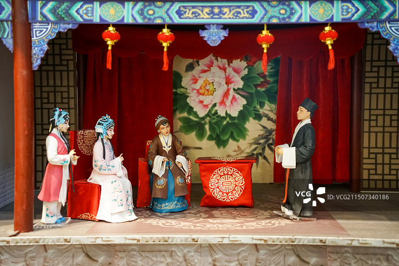 淄博非遗作品传统技艺软陶戏曲舞台场景图片素材