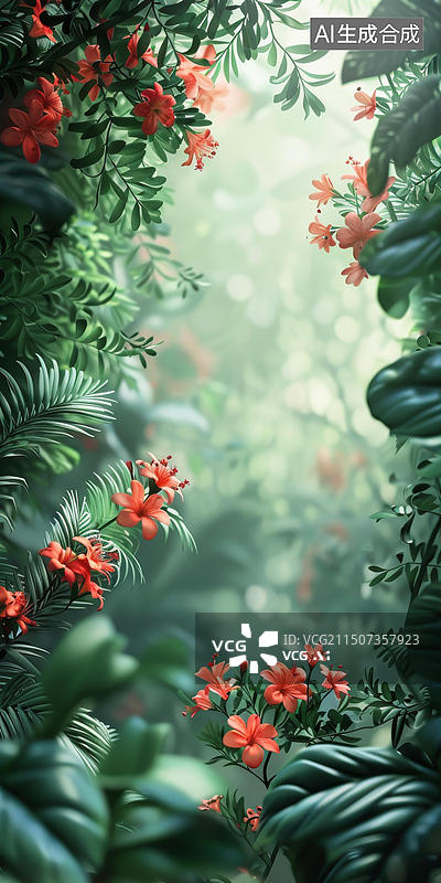 【AI数字艺术】热带雨林植物图片素材