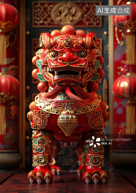 【AI数字艺术】舞狮的AI图片图片素材