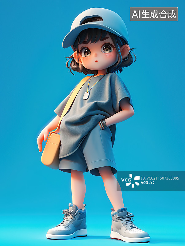 【AI数字艺术】卡通人物 cool girl图片素材
