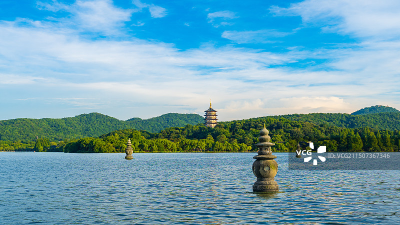杭州西湖三潭映月旅游景点图片素材