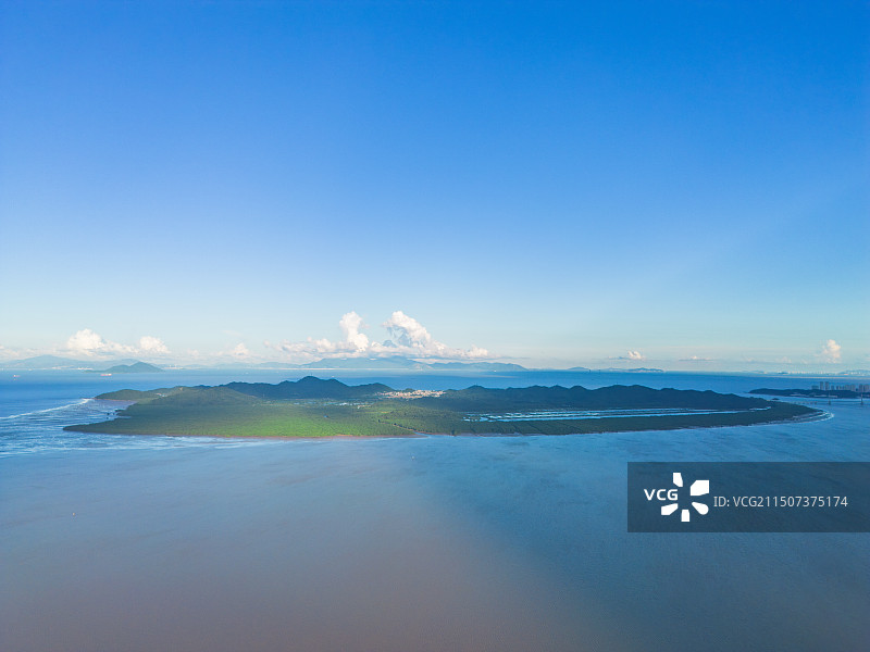 广东省珠海市淇澳岛航拍视角图片素材