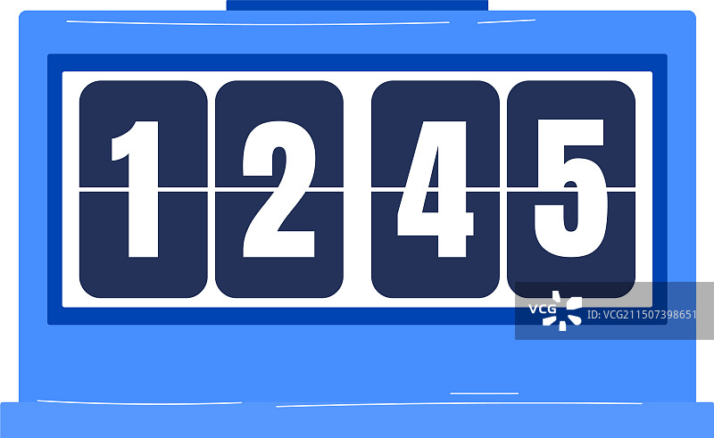 数字记分牌显示数字1245图片素材