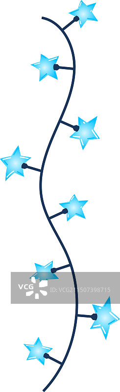 蓝色星形发光灯串图片素材