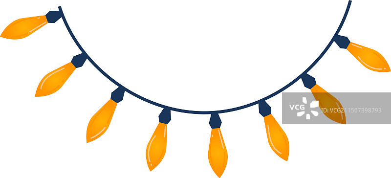 橙色串灯装饰图片素材