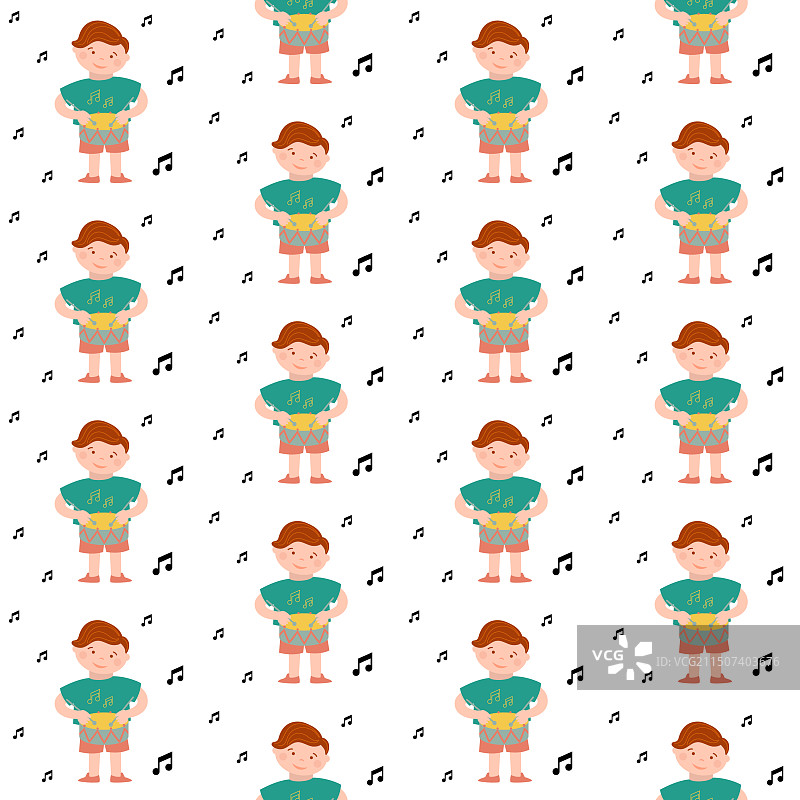 男孩打鼓音符图案图片素材