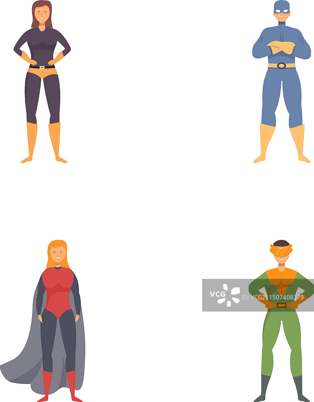超级英雄卡通人物合集图片素材