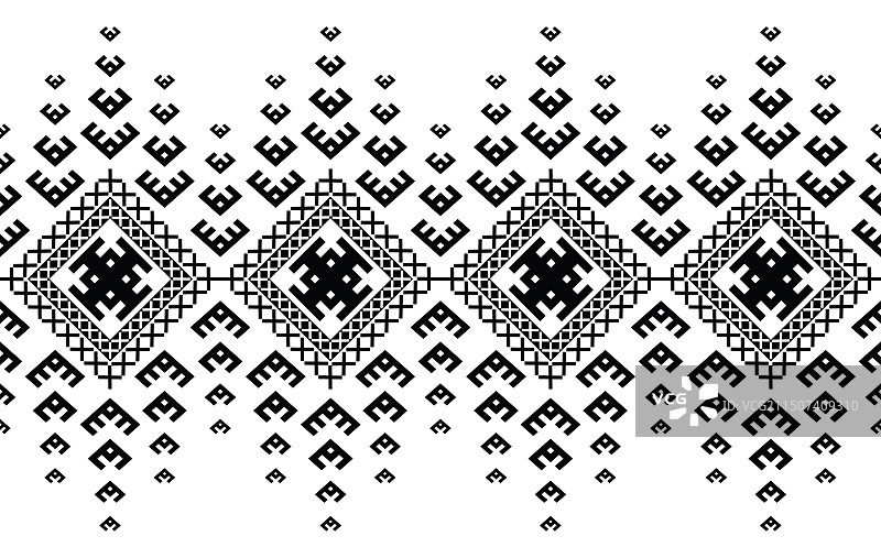 黑白几何民族风无缝图案图片素材