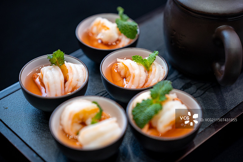 红茶鲜虾图片素材