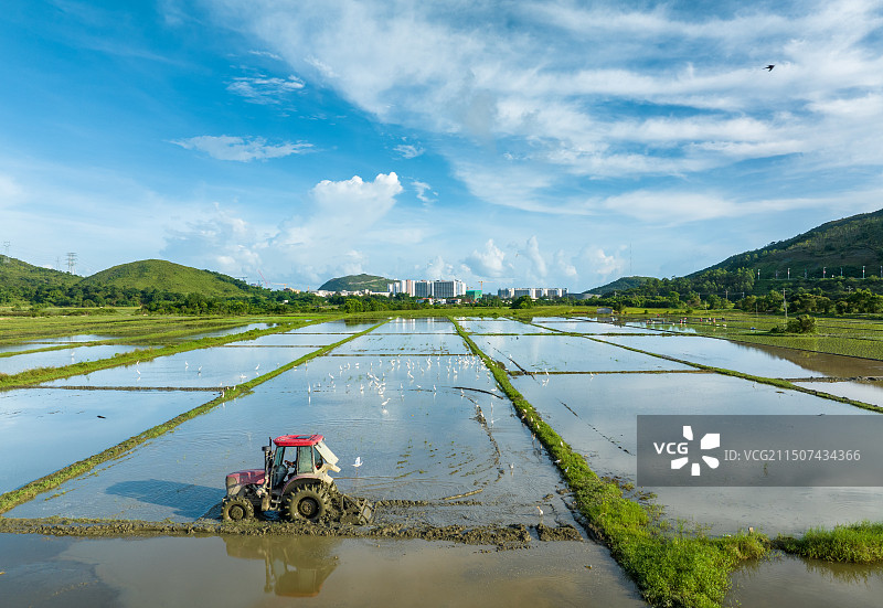 广东省惠州市海上山水田园风景航拍图片素材