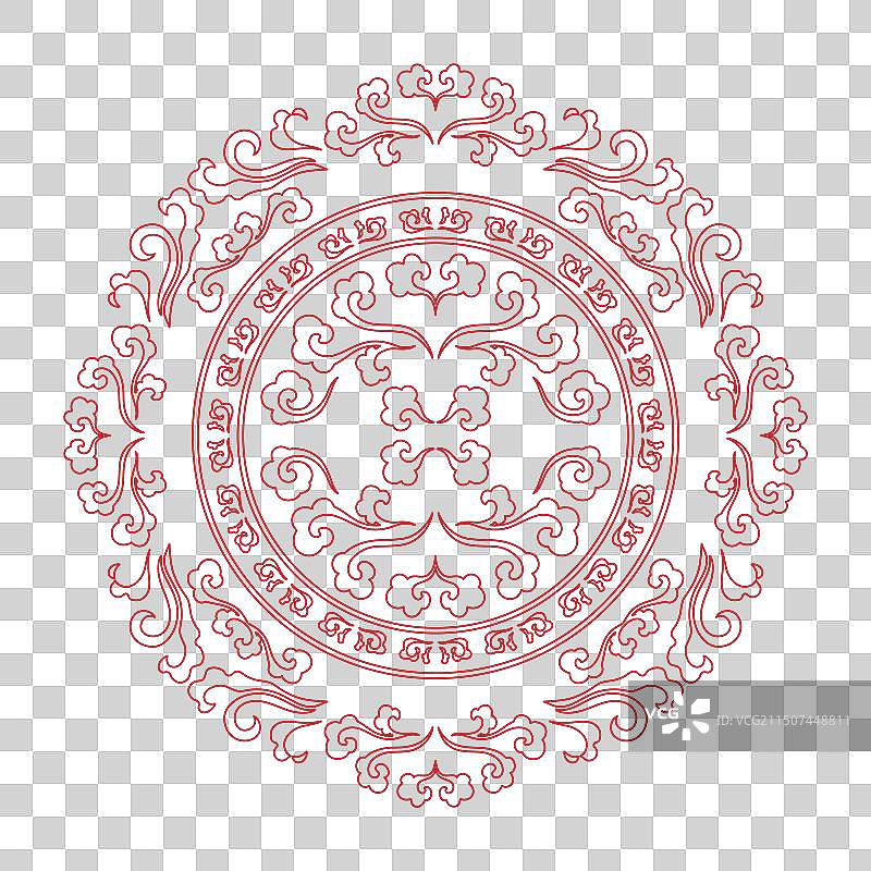 圆形镂空祥云素材图片素材