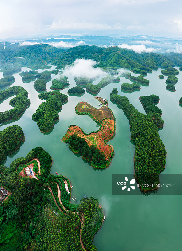 风景如画的南宁市良庆区大塘镇屯六水库图片素材