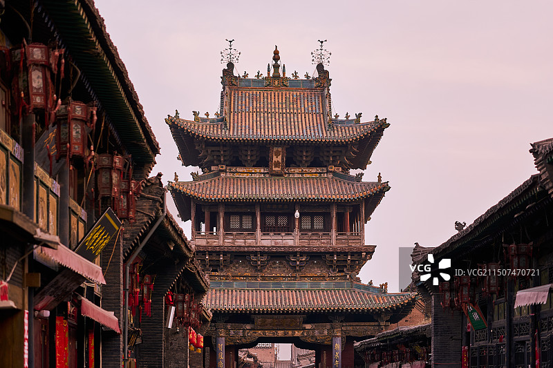 山西平遥古城市楼图片素材