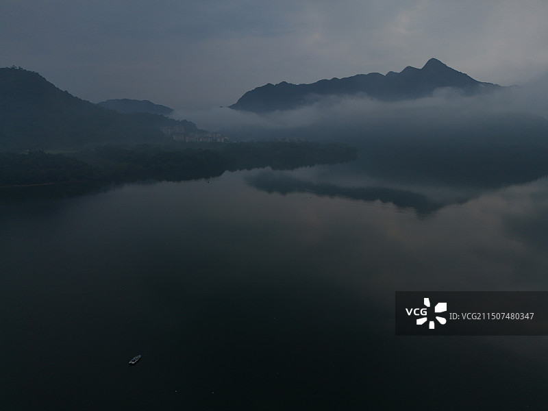 黄山太平湖航拍素材图片素材