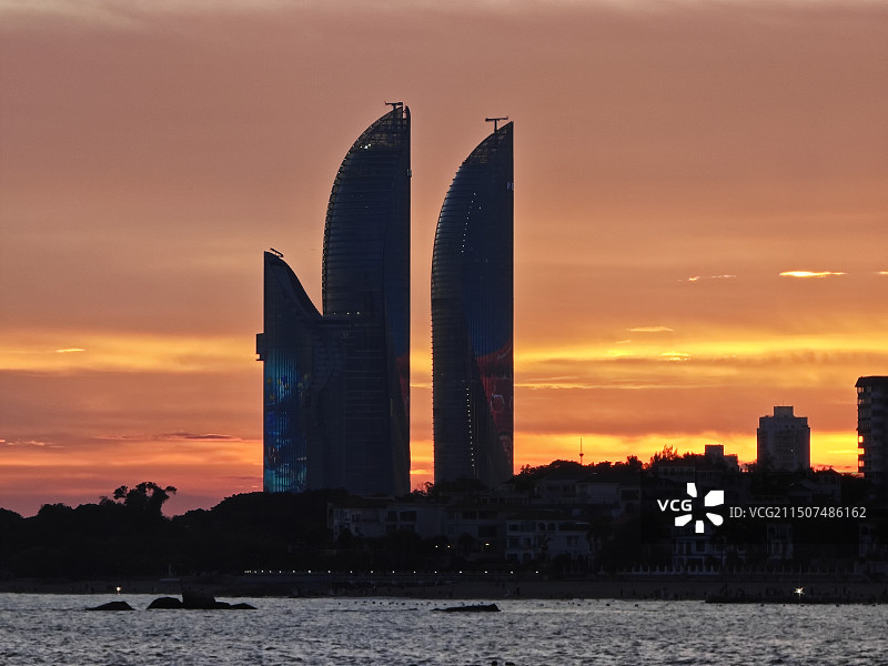 厦门双子塔图片素材