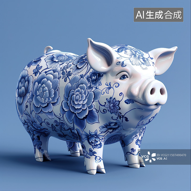 【AI数字艺术】青花瓷12生肖图片素材