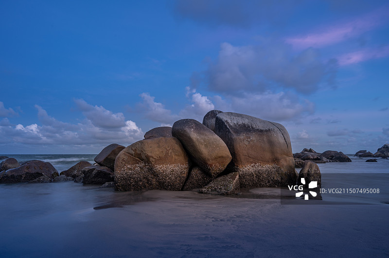 吴川鼎龙湾调德海的黄昏图片素材