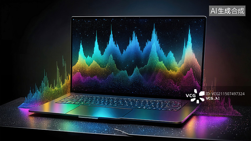 【AI数字艺术】色彩波形图片素材