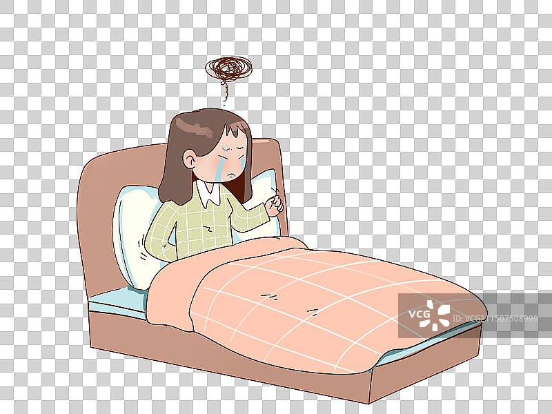 卧床不起痛苦的女性图片素材