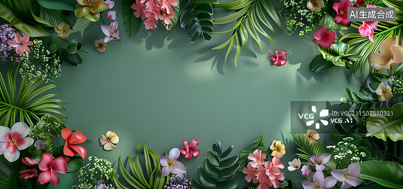 【AI数字艺术】数码白底花朵植物抽象图形海报网页PPT背景图片素材