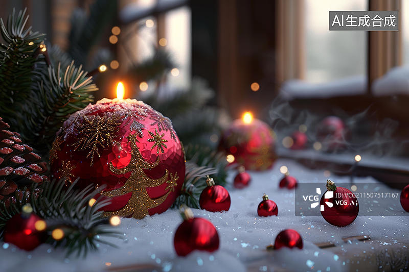 【AI数字艺术】圣诞节装饰品图片素材