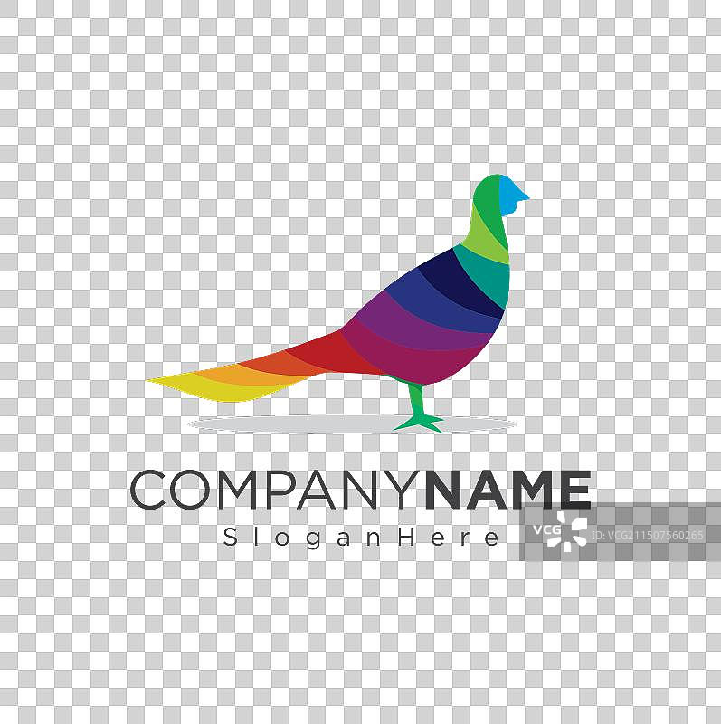 抽象彩色渐变鸽子logo图片素材