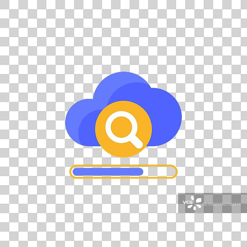 带有进度条的云搜索图标图片素材