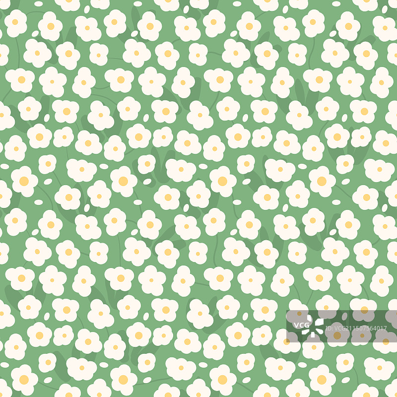 白色野花草甸无缝图案图片素材