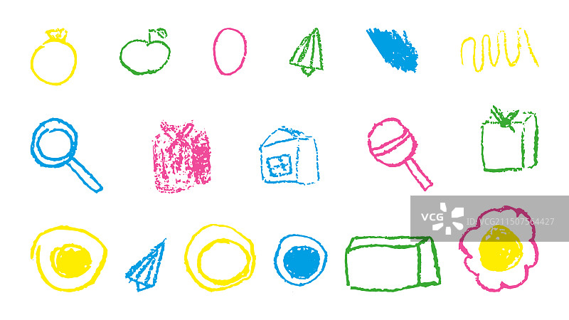 蜡笔质感涂鸦图片素材