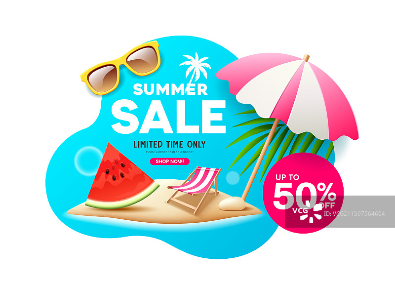 缤纷设计夏季促销节日海报宣传单图片素材