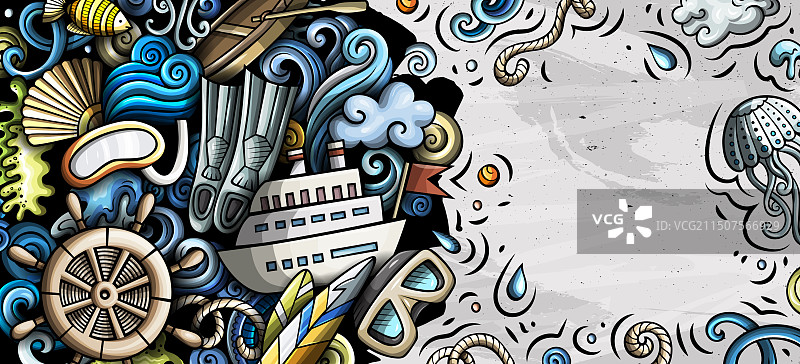 卡通可爱海洋横幅图片素材