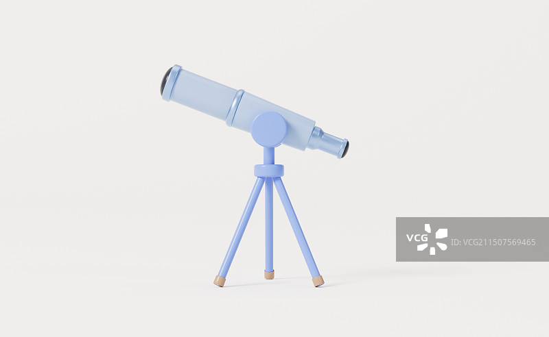 卡通天文望远镜3D插画图片素材