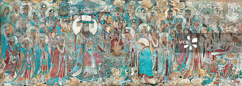 唐代山西永济永乐宫壁画朝元图图片素材