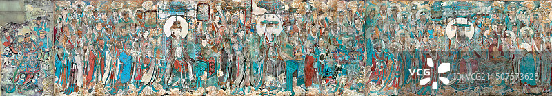 唐代山西永济永乐宫壁画朝元图图片素材