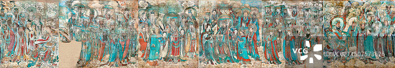唐代山西永济永乐宫壁画朝元图图片素材