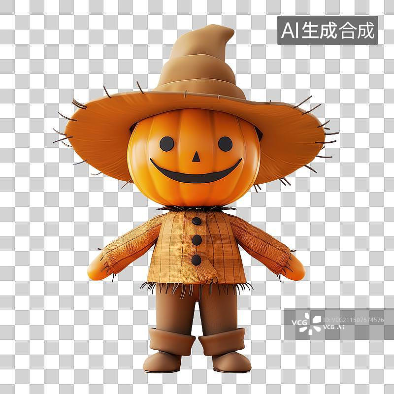 【AI数字艺术】可爱的稻草人形象免抠元素图片素材