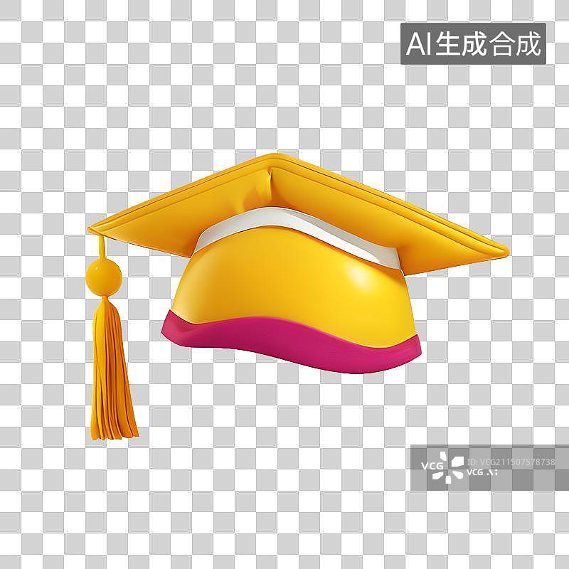 【AI数字艺术】充气膨胀风可爱学士帽免抠元素图片素材