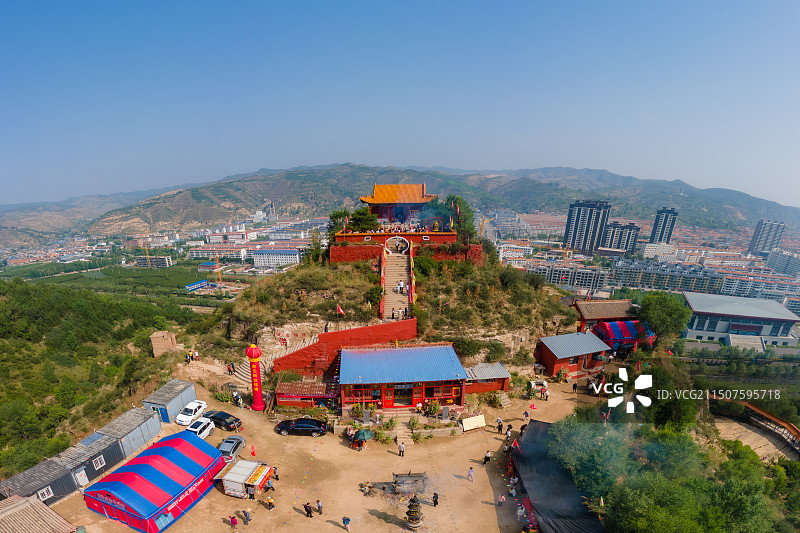 山西省岢岚县六月六庙会图片素材