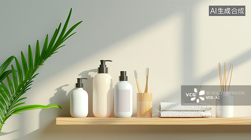 【AI数字艺术】3D渲染洗面奶化妆品模板展示平台三维背景图片素材