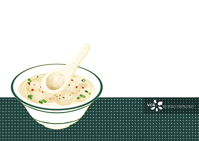 福建省特色美食小吃插画深沪水丸图片素材