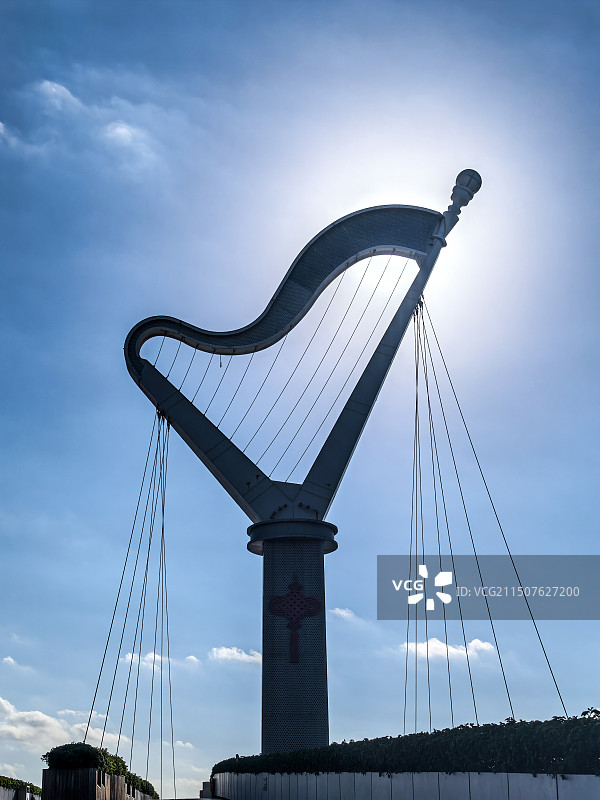 厦门园博苑竖琴标志建筑图片素材