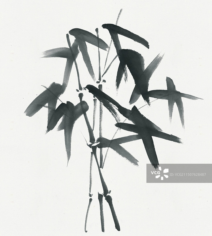 竹子水墨写意传统文化插画草图图片素材
