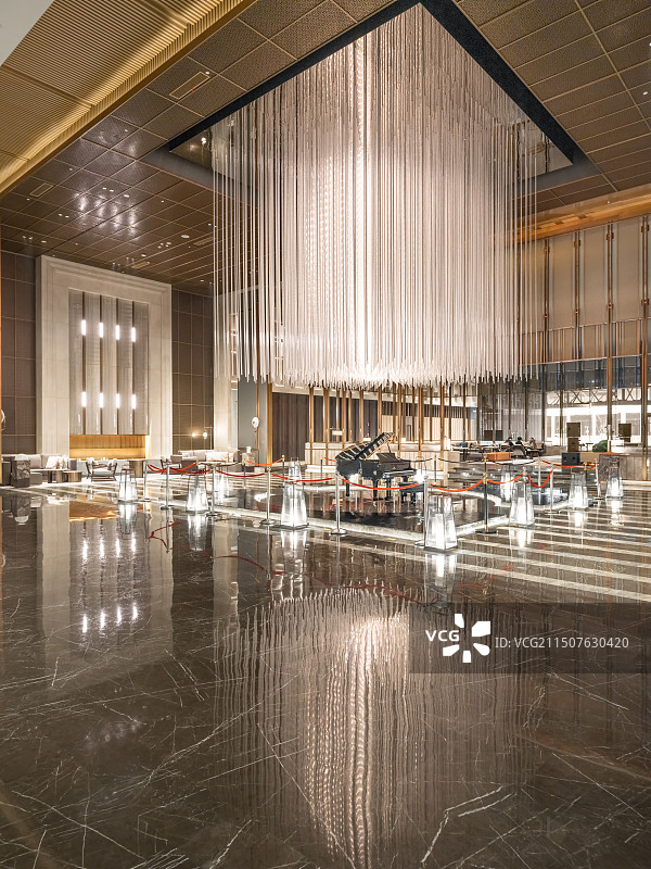 豪华酒店建筑内部会客功能大堂区域图片素材